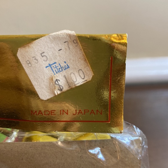 Vtg Lot Drums Christmas Tree Ornaments Japanese Cardboard Felt Beads - NIP - Picture 5 of 7